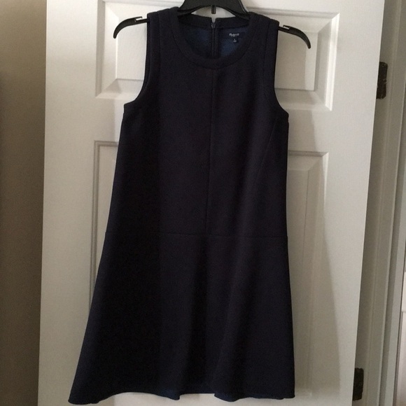Madewell Navy Neoprene Swing Dress - Picture 2 of 5